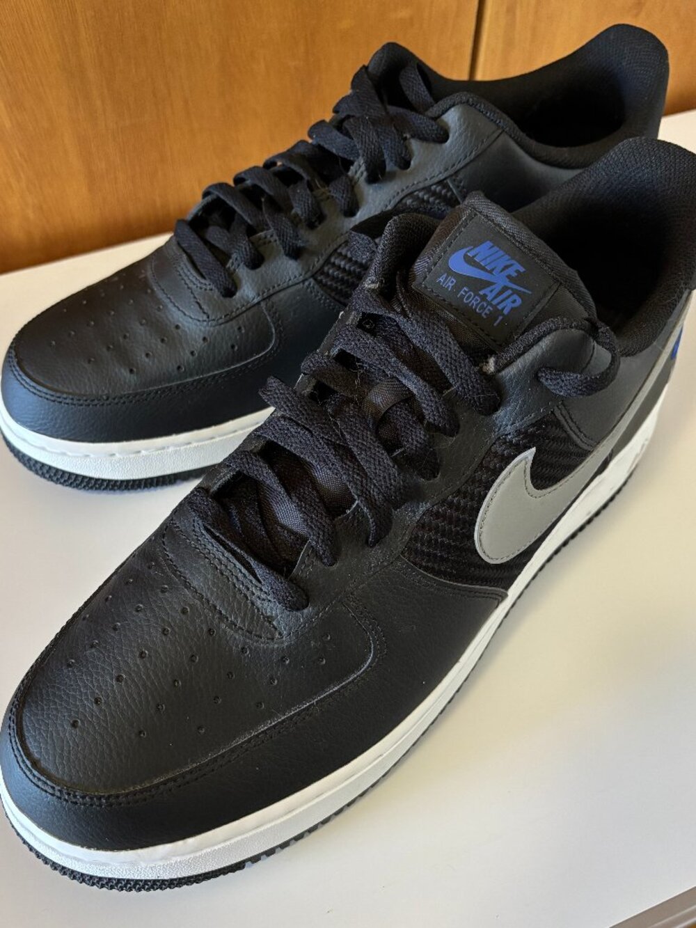Nike Air Force 1 -Sz 12.5 - '07 'Double Swoosh - Black Racer Blue' OBO